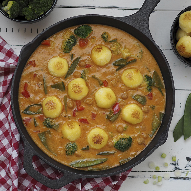 Knödel im Thermomix: Gemüse-Curry mit Knödelinos®