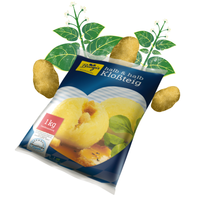 Kloßteig halb und halb