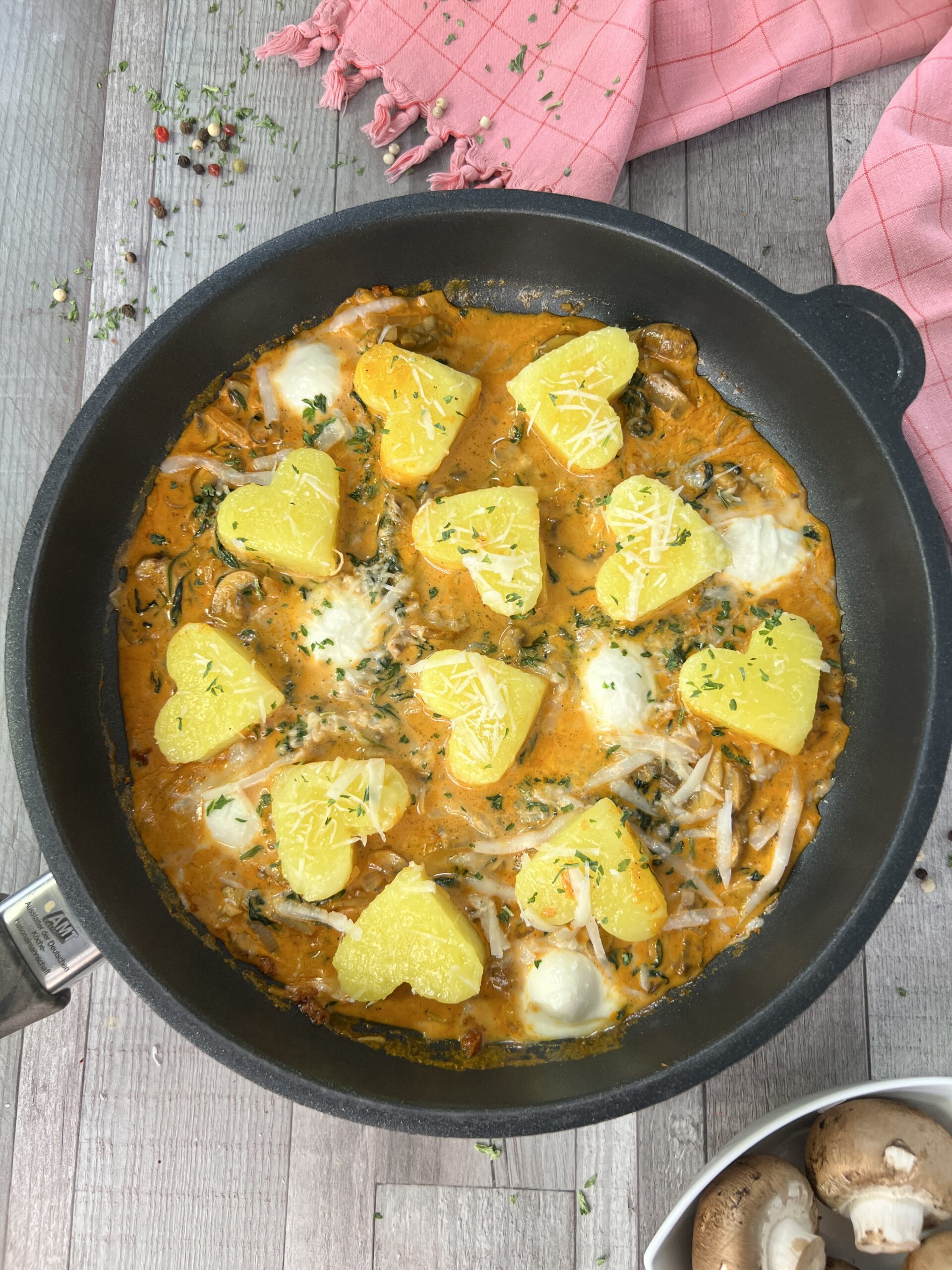 Herzelinos® Champignon Spinat Pfanne