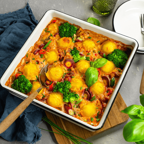 Frühlingsgemüse-Gratin mit Knödelinos® – Saisonal, bunt & voller Geschmack!