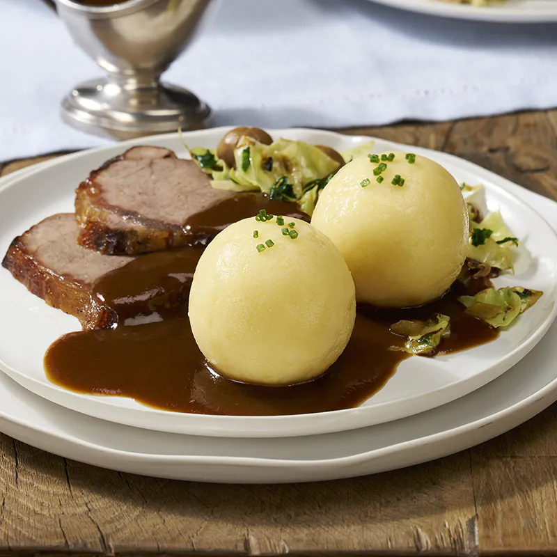 Rinderschmorbraten mit Seidenknödel